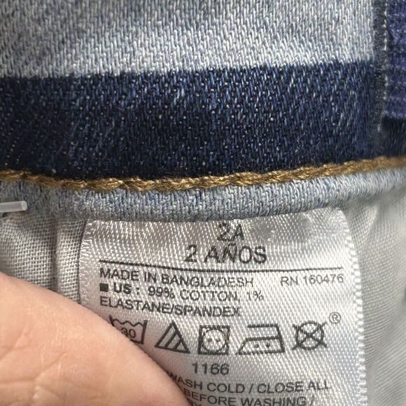 NWT Old Navy 2T Denim American Flag Americana Stars stripes Adjustable Waist - Picture 5 of 5